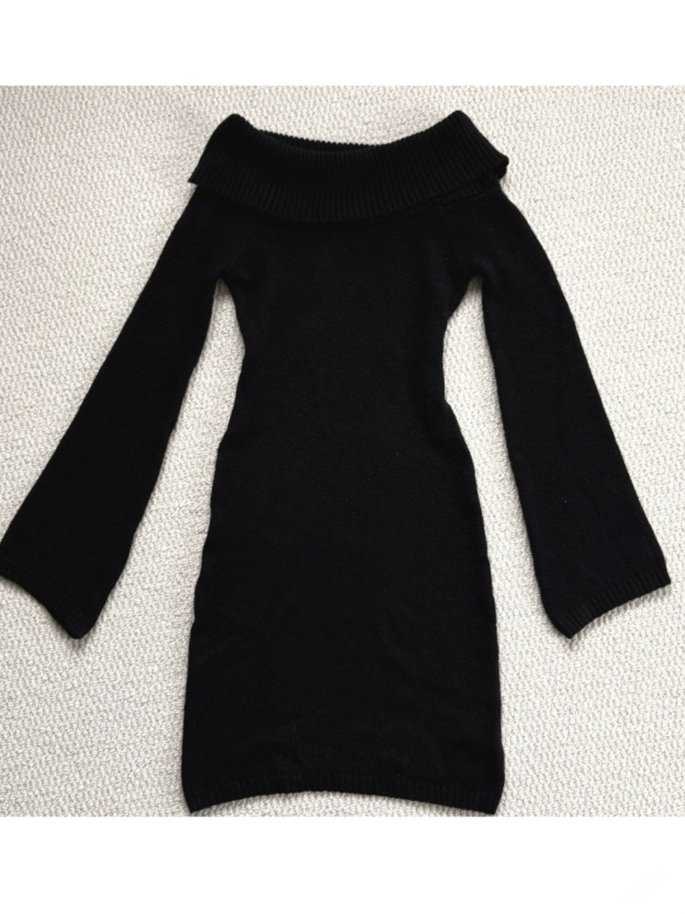 Na-Kd Knitted Fold Over Bell-Sleeve Mini Dress Size XXS - Picture 10 of 11